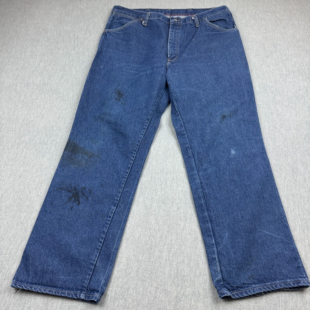 Bulwark Jeans Mens 38X34 (38X30) Blue Straight Flame Resistant Denim Cat2‎ 2112
